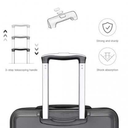 K1871-1L - Kono ABS 20 Inch Sculpted Horizontal Design Cabin Luggage