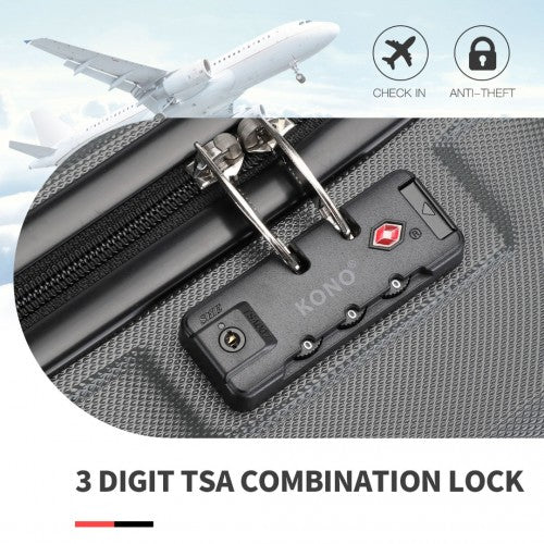 K1871-1L - Kono ABS 20 Inch Sculpted Horizontal Design Cabin Luggage
