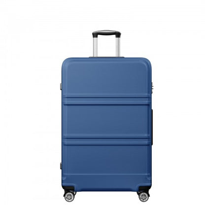 K1871-1L - Kono ABS+PC 32 Inch Extra-Large Suitcase, Sculpted Horizontal Design, Hard-Shell Wheeled Luggage with Telescopic Handle - Navy