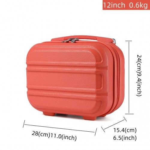 K1871-1L - Kono 12 Inch Lightweight Hard Shell ABS Vanity Case - Coral