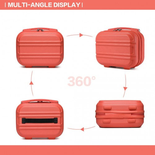 K1871-1L - Kono 12 Inch Lightweight Hard Shell ABS Vanity Case - Coral