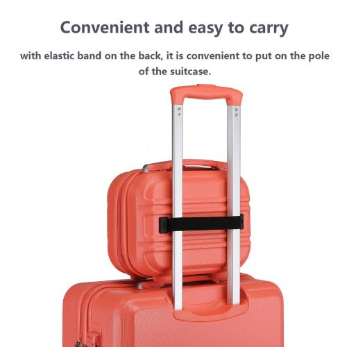 K1871-1L - Kono 12 Inch Lightweight Hard Shell ABS Vanity Case - Coral