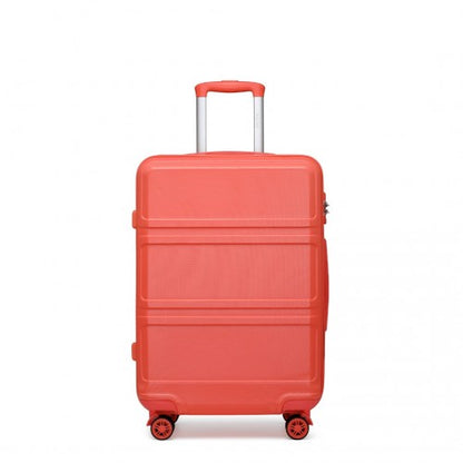 K1871-1L - Kono ABS 20 Inch Sculpted Horizontal Design Cabin Luggage - Coral
