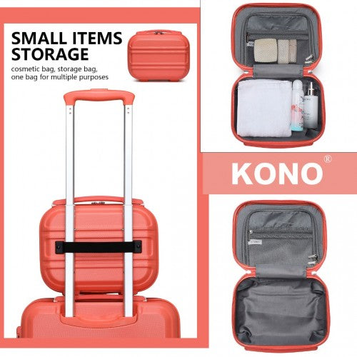 K1871-1L - Kono 12 Inch Lightweight Hard Shell ABS Vanity Case - Coral