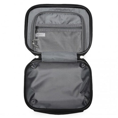 K1871-1L+EA2212 - Kono ABS 4 Wheel Suitcase Set With Vanity Case And Weekend Bag And Toiletry Bag - Pink