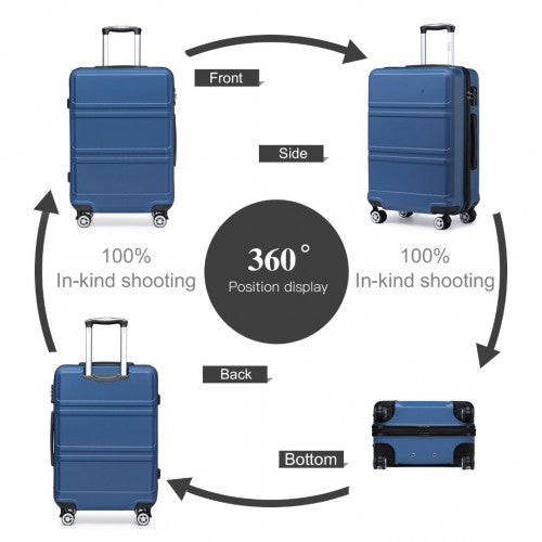K1871-1L - Kono ABS 20 Inch Sculpted Horizontal Design Cabin Luggage