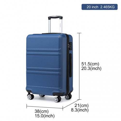 K1871-1L - Kono ABS 20 Inch Sculpted Horizontal Design Cabin Luggage