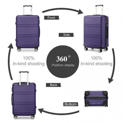K1871-1L - Kono ABS 20 Inch Sculpted Horizontal Design Cabin Luggage