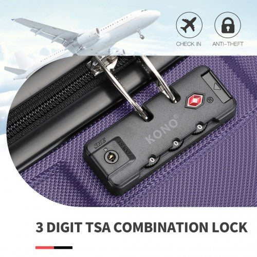 K1871-1L - Kono ABS 20 Inch Sculpted Horizontal Design Cabin Luggage