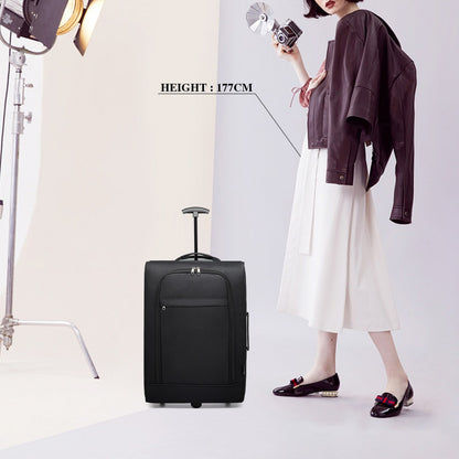 Kono 20" K1873-2 - SOFT SHELL HAND LUGGAGE - BLACK