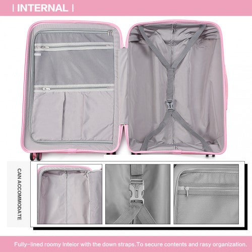 K1997L - KONO 24 INCH HARD SHELL PP SUITCASE - PINK