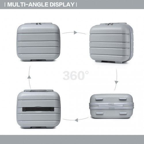 Easy Luggage K2091L - Kono Multi Texture Hard Shell PP Suitcase With TSA Lock And Vanity Case 4 Pieces Set - Classic Collection - Grey