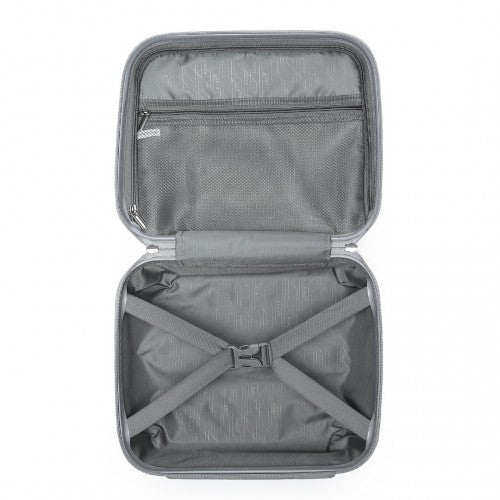 Easy Luggage K2091L - Kono Multi Texture Hard Shell PP Suitcase With TSA Lock And Vanity Case 4 Pieces Set - Classic Collection - Grey
