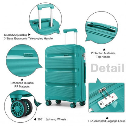 Kono 28" K2092L - Bright Hard Shell PP Suitcase - Classic Collection