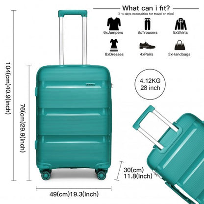 Kono 28" K2092L - Bright Hard Shell PP Suitcase - Classic Collection