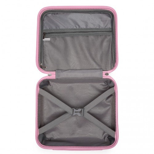Easy Luggage K2092L - Kono 14 Inch Bright Hard Shell PP Vanity Case - Pink