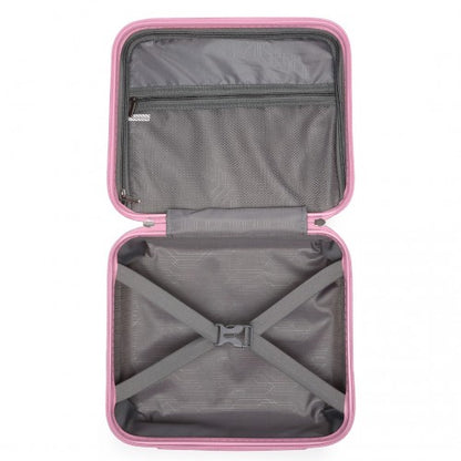 Easy Luggage K2092L - Kono 14 Inch Bright Hard Shell PP Vanity Case - Pink