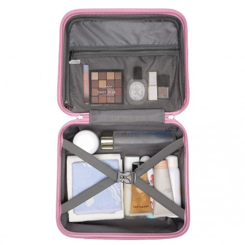 Easy Luggage K2092L - Kono 14 Inch Bright Hard Shell PP Vanity Case - Pink