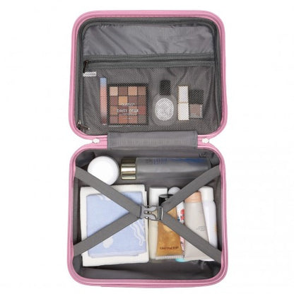 Easy Luggage K2092L - Kono 14 Inch Bright Hard Shell PP Vanity Case - Pink