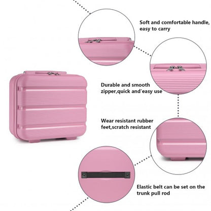 Easy Luggage K2092L - Kono 14 Inch Bright Hard Shell PP Vanity Case - Pink