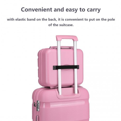 Easy Luggage K2092L - Kono 14 Inch Bright Hard Shell PP Vanity Case - Pink