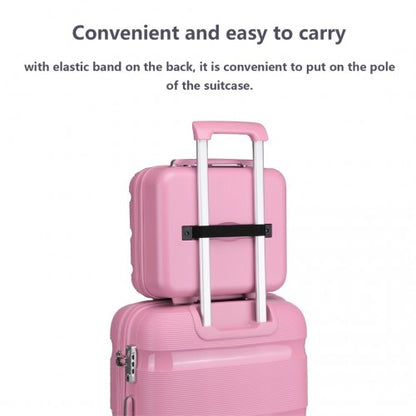 Easy Luggage K2092L - Kono 14 Inch Bright Hard Shell PP Vanity Case - Pink