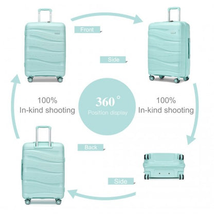 K2094L - Kono 28 Inch Lightweight Polypropylene Hard Shell Suitcase With TSA Lock - Mint Green