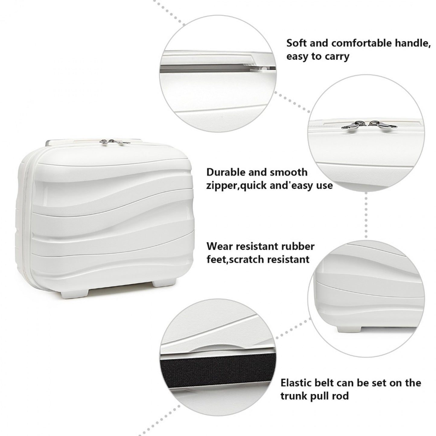 Kono 14" K2094L - Lightweight Polypropylene Hard Shell Vanity Case Hard Shell PP