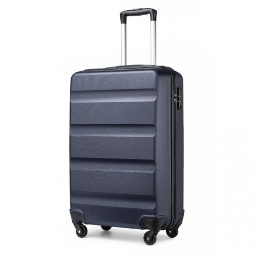 K2191L - Kono 19 Inch Cabin Size Carry On Suitcase - Streamlined Lightweight ABS Hardshell with Secure TSA Lock - Navy
