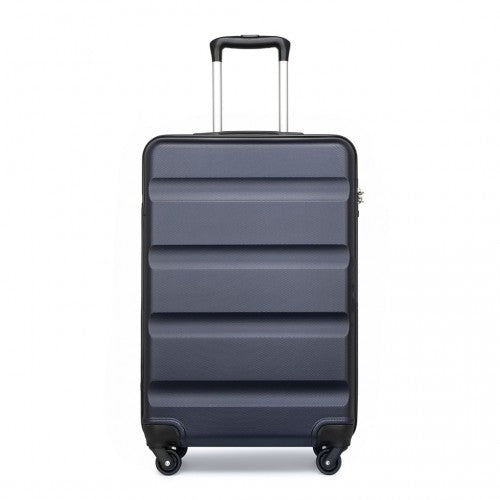 K2191L - Kono 19 Inch Cabin Size Carry On Suitcase - Streamlined Lightweight ABS Hardshell with Secure TSA Lock - Navy