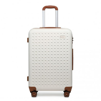 Kono K2394L - 20 Inch Cabin Size Flexible Hard Shell ABS Suitcase With TSA Lock - Cream
