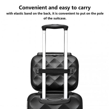 K2395L - British Traveller 13 Inch Ultralight ABS And Polycarbonate Vanity Case - Black