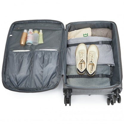 K2397L - British Traveller 28 Inch Lightweight Soft Shell Expandable Suitcase With TSA Lock - Grey