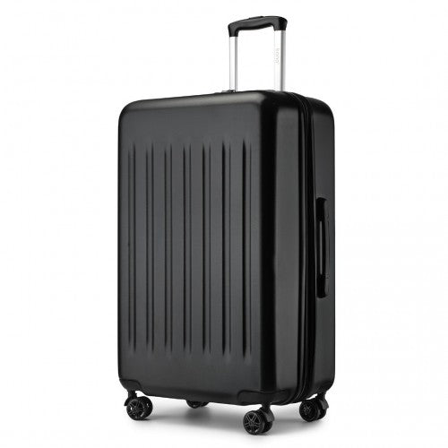 KSK2477 - Kono Premium 3-Piece Vertical Textured Hard-Shell ABS+PC Luggage Set with 3-Digit Lock & TPE Silent Wheels - Black