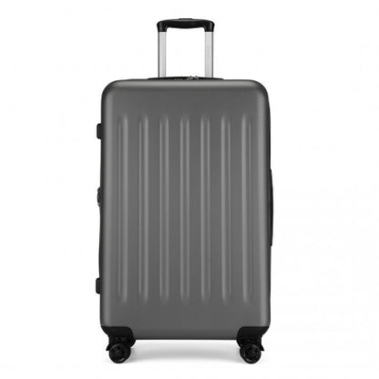 KSK2477 - Kono Durable 28 Inch Expandable ABS+PC Vertical Textured Hard Shell Suitcase with Secure 3-Digit Lock - Grey