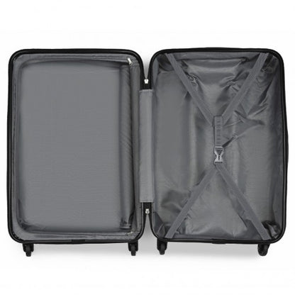 KSK2477 - Kono Premium 3-Piece Vertical Textured Hard-Shell ABS+PC Luggage Set with 3-Digit Lock & TPE Silent Wheels - Grey