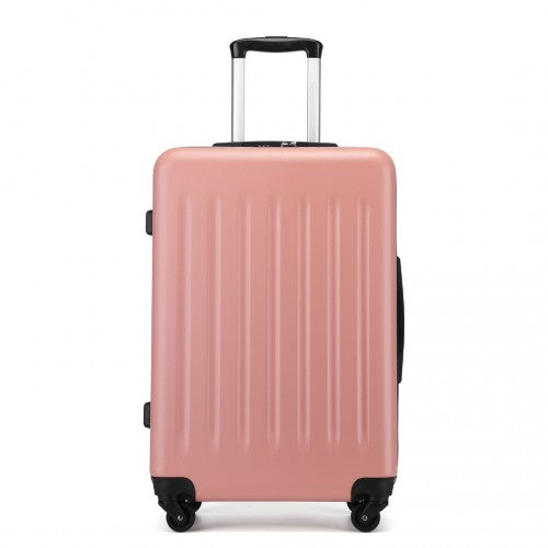 KSK2477 - Kono Durable 24 Inch Lightweight ABS+PC Vertical Textured Check-in Suitcase with Secure 3-Digit Lock - Nude