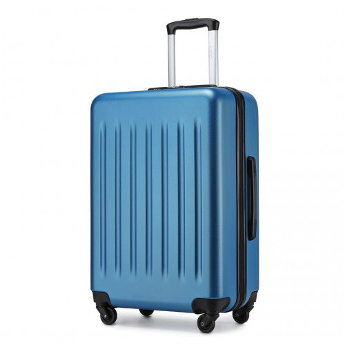 KSK2477 - Kono Premium 3-Piece Vertical Textured Hard-Shell ABS+PC Luggage Set with 3-Digit Lock & TPE Silent Wheels - Navy