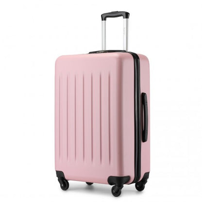 KSK2477 - Kono Premium 3-Piece Vertical Textured Hard-Shell ABS+PC Luggage Set with 3-Digit Lock & TPE Silent Wheels - Pink