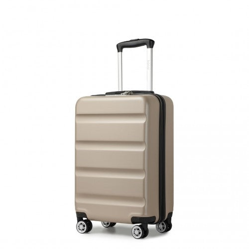 KSK2482 - Kono 19 Inch Stylish Horizontal Engraved Hard Shell ABS+PC Cabin Carry-On Suitcase with TSA Lock - Gold
