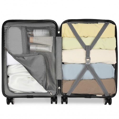Kono 19" KSK2482 - Stylish Horizontal Engraved Hard Shell ABS+PC Cabin Carry-On Suitcase with TSA Lock