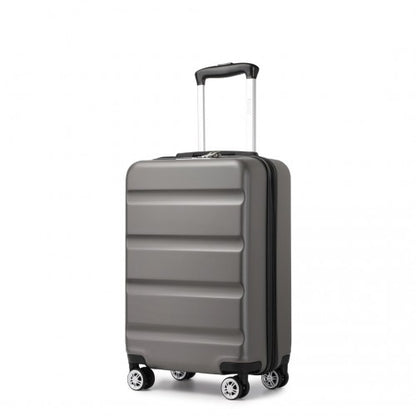KSK2482 - Kono 19 Inch Stylish Horizontal Engraved Hard Shell ABS+PC Cabin Carry-On Suitcase with TSA Lock - Grey