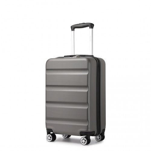 KSK2482 - Kono 19 Inch Stylish Horizontal Engraved Hard Shell ABS+PC Cabin Carry-On Suitcase with TSA Lock - Grey