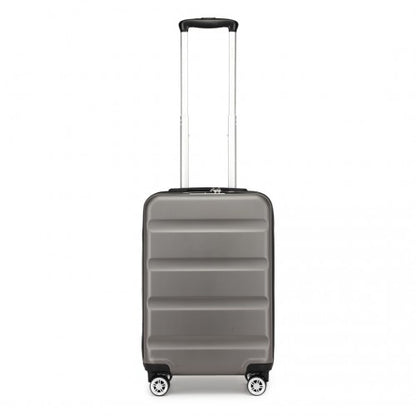 KSK2482 - Kono 19 Inch Stylish Horizontal Engraved Hard Shell ABS+PC Cabin Carry-On Suitcase with TSA Lock - Grey