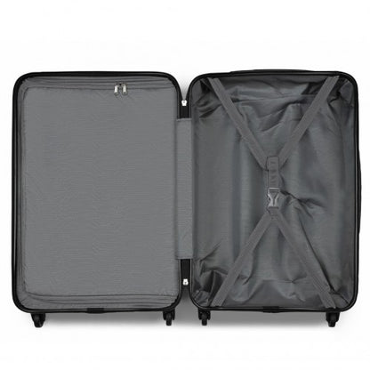 KSK2477 - Kono Durable 24 Inch Lightweight ABS+PC Vertical Textured Check-in Suitcase with Secure 3-Digit Lock - Black