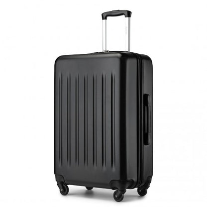 KSK2477 - Kono Durable 24 Inch Lightweight ABS+PC Vertical Textured Check-in Suitcase with Secure 3-Digit Lock - Black