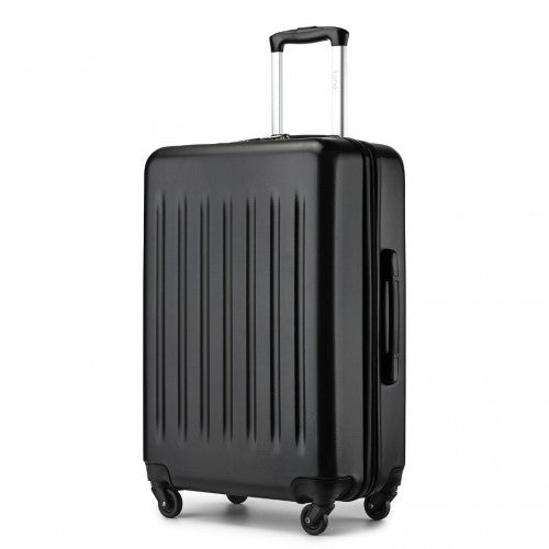 KSK2477 - Kono Durable 24 Inch Lightweight ABS+PC Vertical Textured Check-in Suitcase with Secure 3-Digit Lock - Black