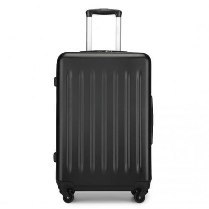 KSK2477 - Kono Durable 24 Inch Lightweight ABS+PC Vertical Textured Check-in Suitcase with Secure 3-Digit Lock - Black