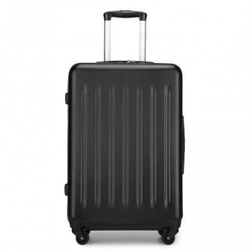 KSK2477 - Kono Durable 24 Inch Lightweight ABS+PC Vertical Textured Check-in Suitcase with Secure 3-Digit Lock - Black