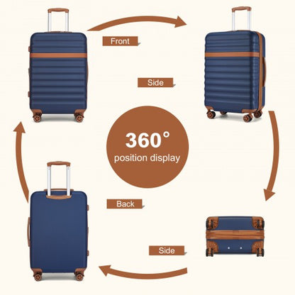 Kono 24" KSK2484 - Expandable Lightweight Hard Shell ABS+PC Check-In Suitcase with TSA Lock Ideal for Extended Trips and Secure Travel